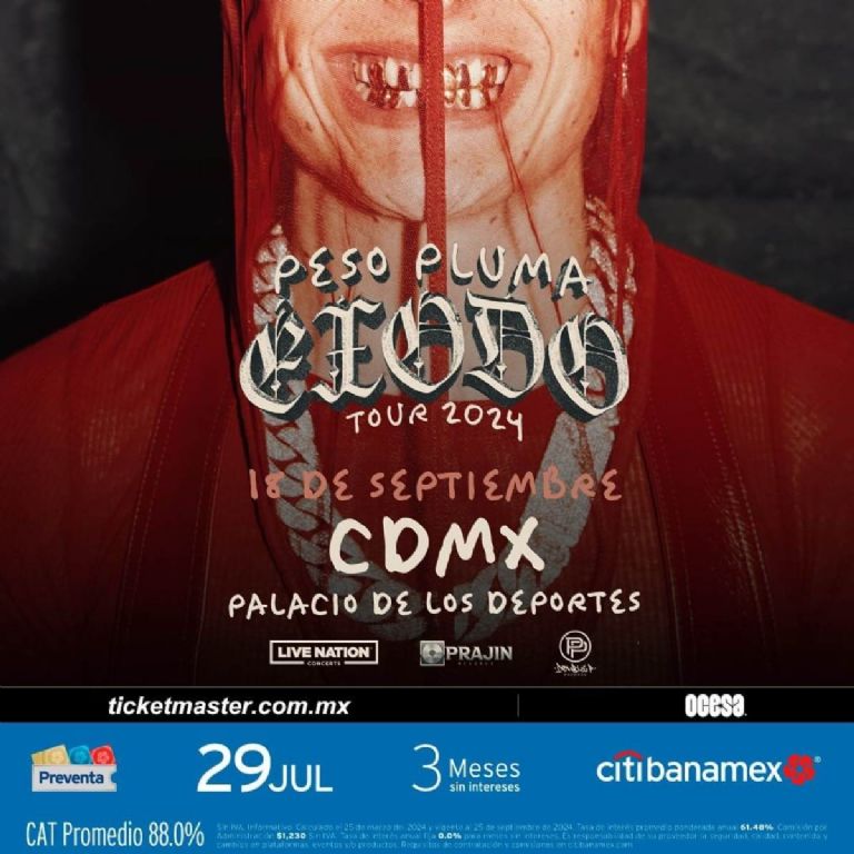 Disfruta del Éxodo Tour en la CDMX y compra boletos para ver a Peso Pluma en el Palacio de los Deportes