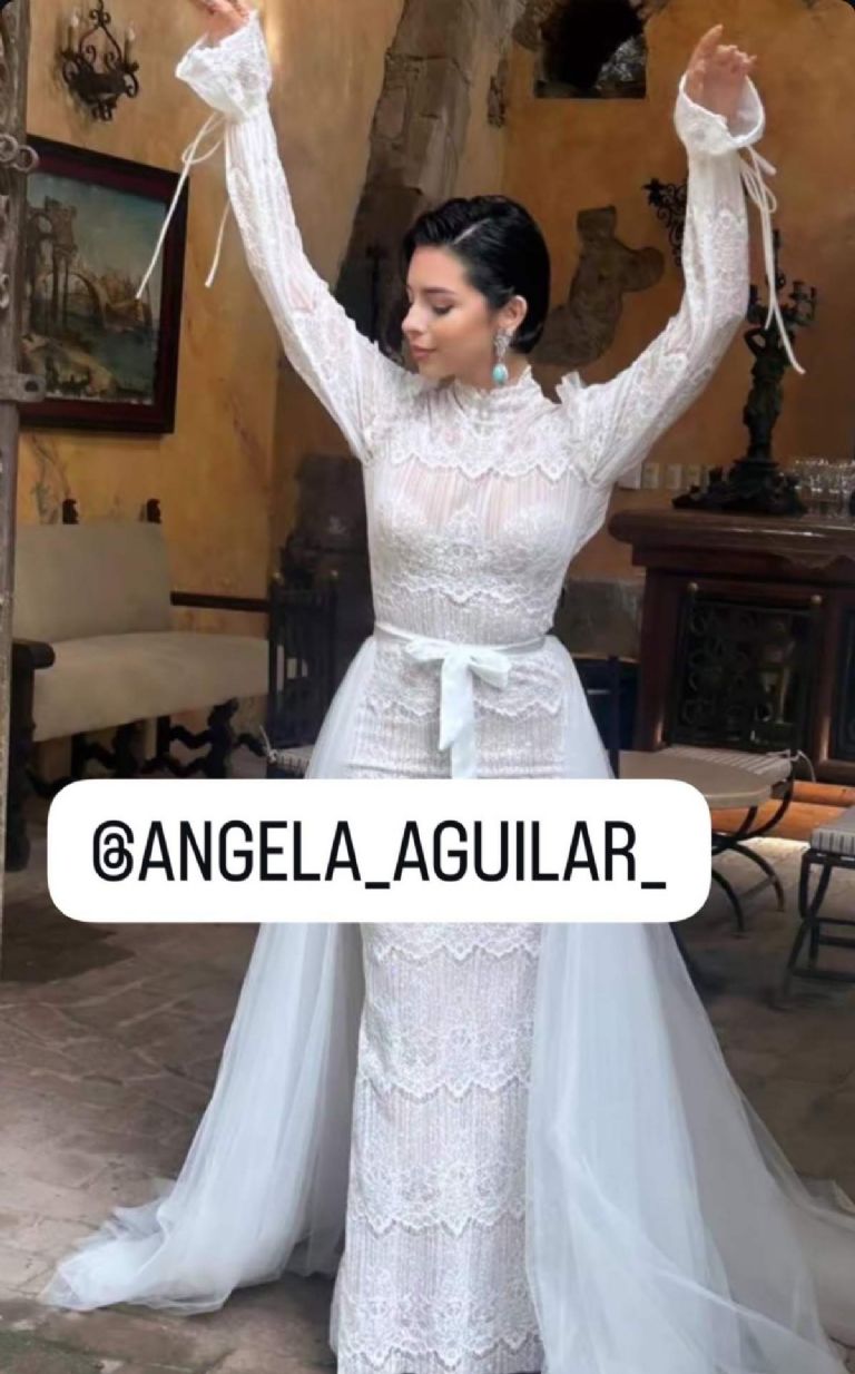 Así fue el vestido de novia que la hija de Pepe Aguilar usó en la boda de Ángela Aguilar y Nodal y el menú que sirvieron en la fiesta