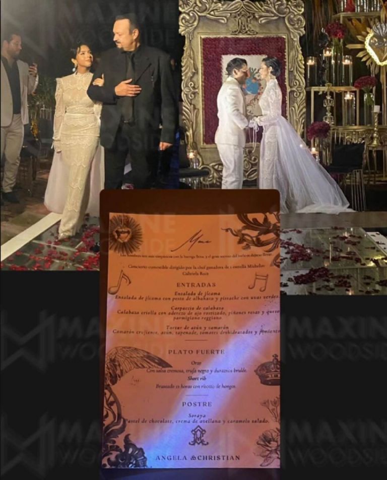 Llegó la boda de Ángela Aguilar y Nodal así fue el vestido de novia de la hija de Pepe Aguilar y el menú que sirvieron en la fiesta