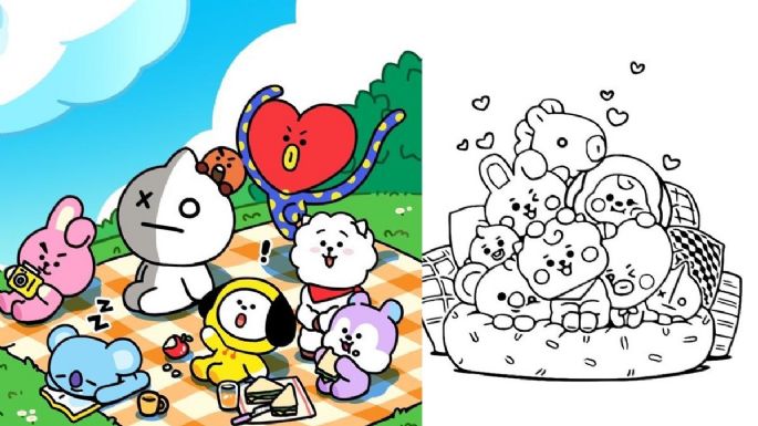 5 plantillas de BT21 para colorear con tus amigas