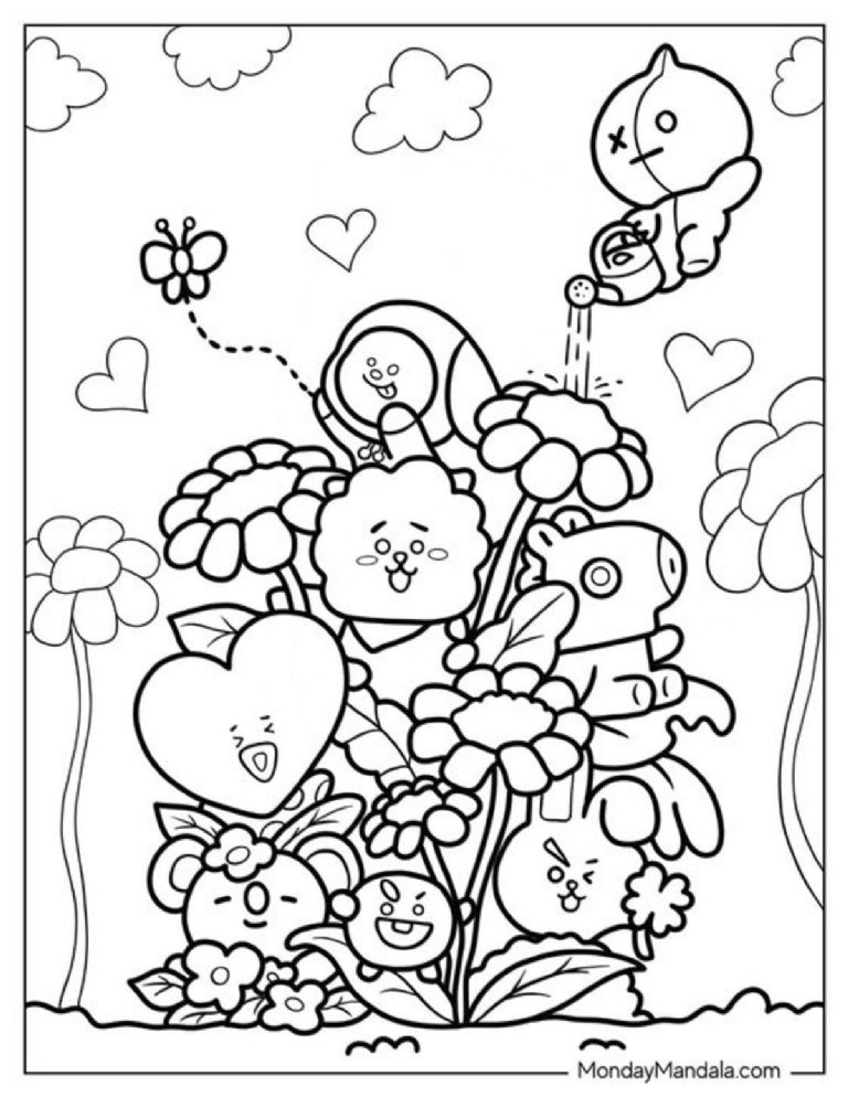 Imágenes bonitas de BT21 para colorear con amigas