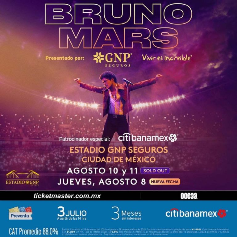 Tips para ir al concierto de Bruno Mars en el Estadio GNP