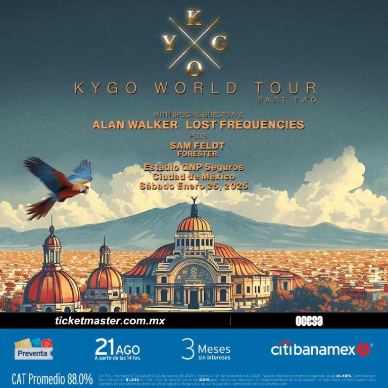 Precio de los boletos y artistas invitados al concierto de KYGO en el Estadio GNP de la CDMX