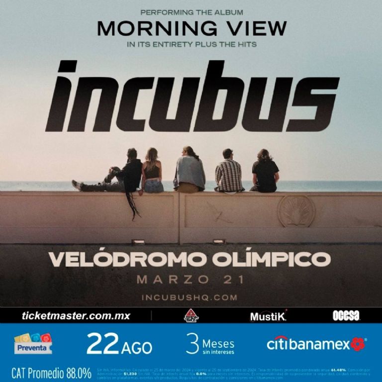 Incubus llega al Velódromo Olímpico precio de los boletos para el concierto en la CDMX