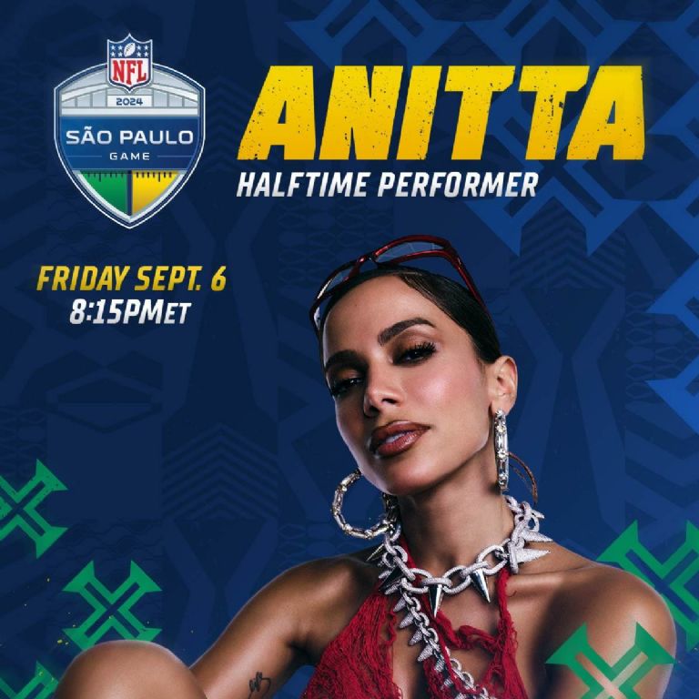 Anitta será el show de medio tiempo de la liga en Sudamérica de NFL entre Green Bay Packers y Philadelphia Eagles