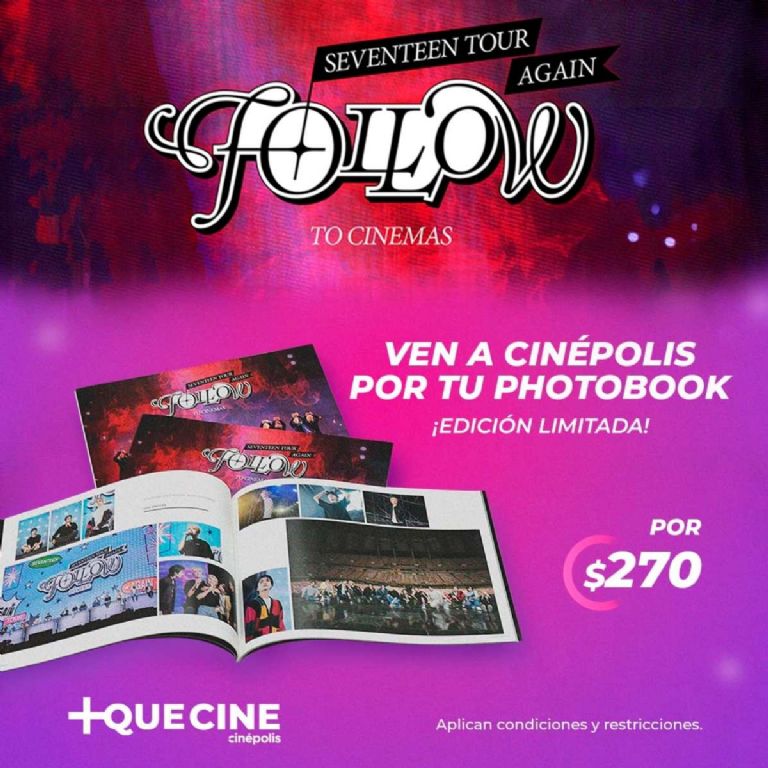 Precio del photobook de Cinépolis para función del concierto de Seventeen