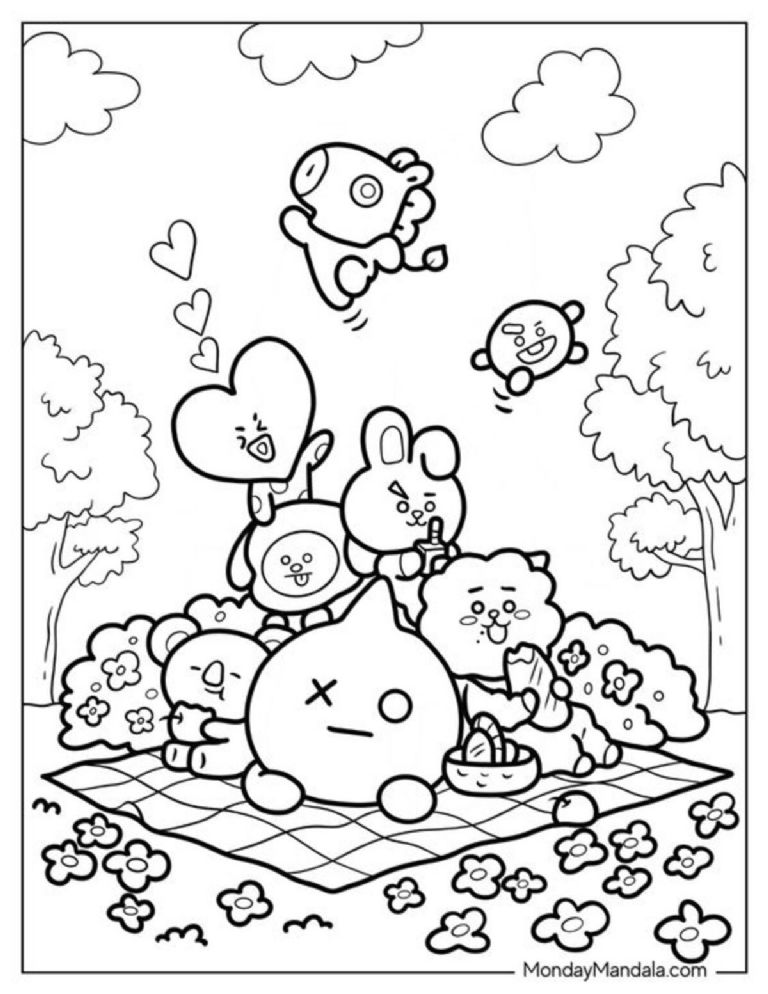 Plantillas de los personajes de BT21 para imprimir y colorear