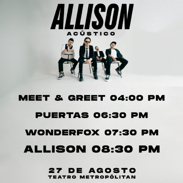 Allison interpretará estas canciones en el setlist del Teatro Metropólitan y estos son los horarios