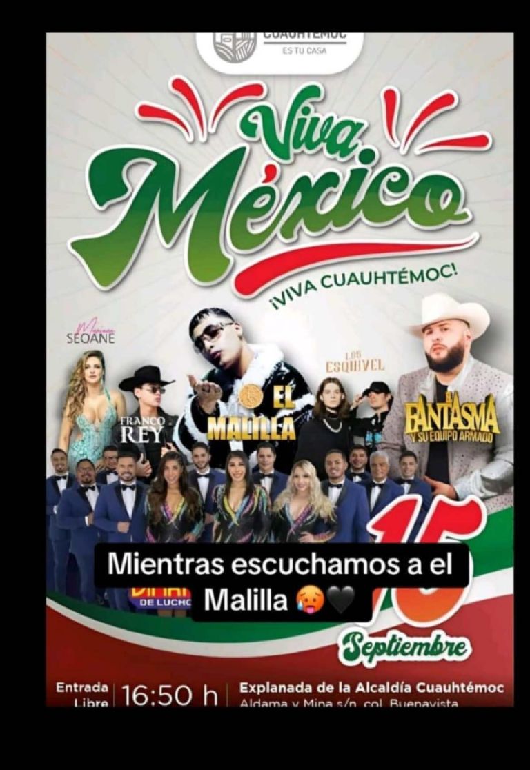 El Malilla llega a la CDMX para dar un concierto gratis el 15 de septiembre