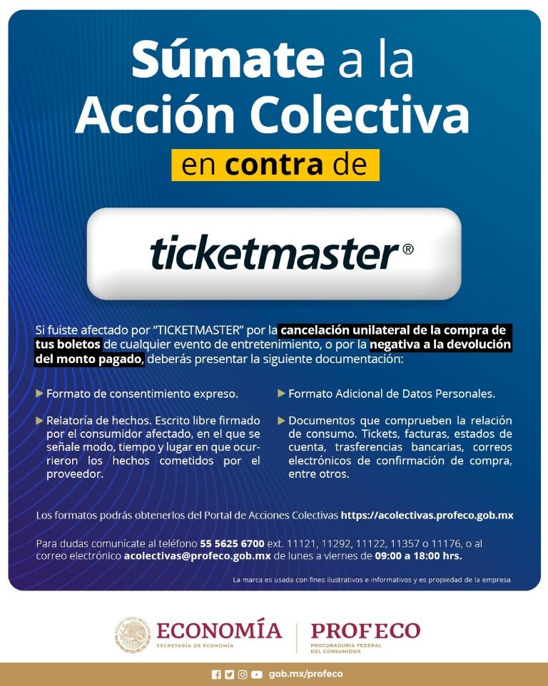 Profeco ticketmaster reembolso denuncia