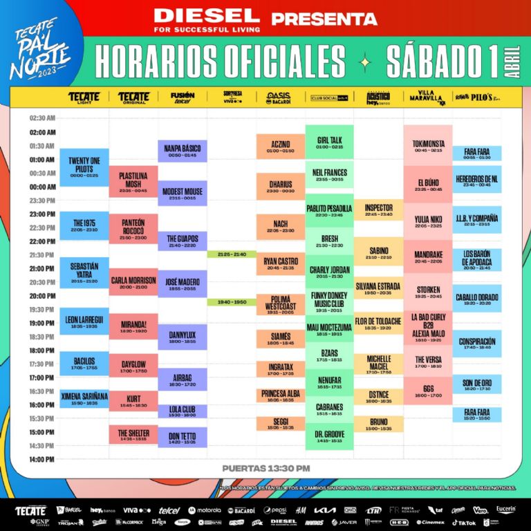 horarios pal norte sabado quien estará