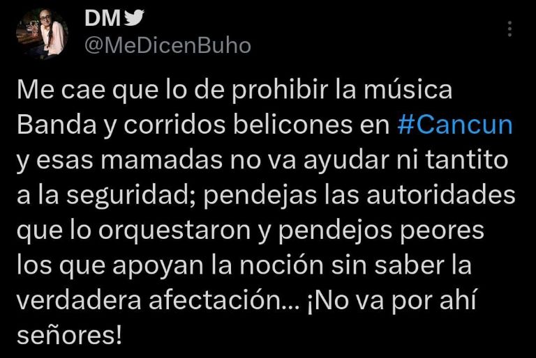 Cancún en problemas con la música pues ha prohibido algunos géneros musicales con el fin de erradicar la violencia