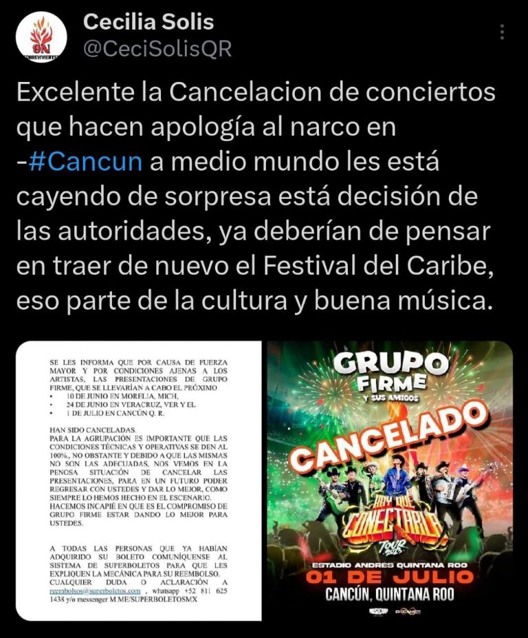 Cancún en tendencia por la música pues ha prohibido algunos géneros musicales con el fin de erradicar la violencia
