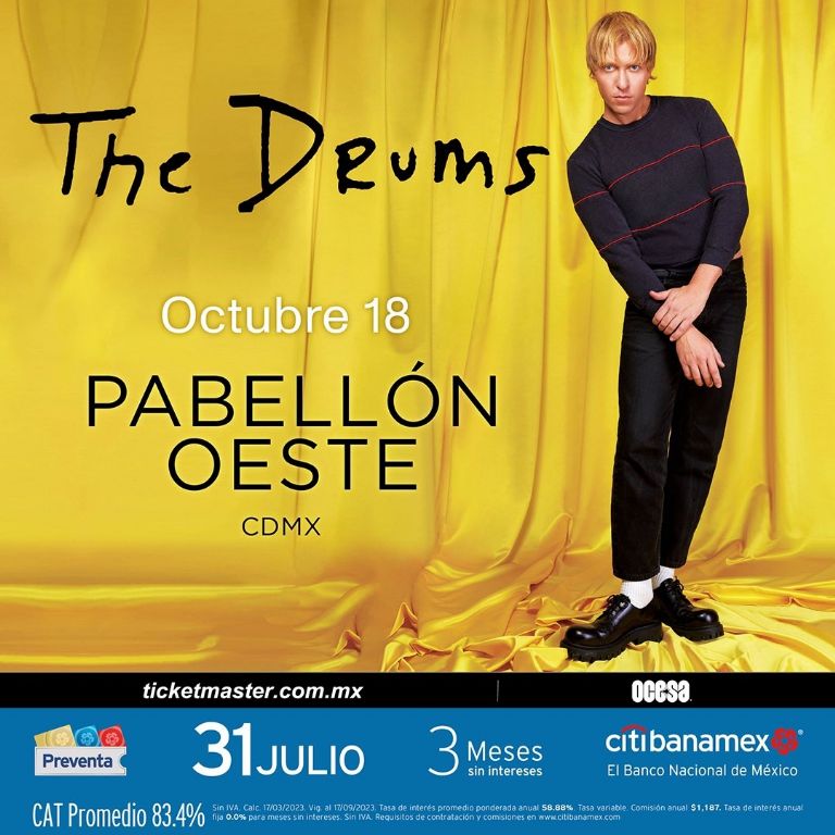 Precio de los boletos para el concierto de The Drums en Pabellón Oeste de CDMX