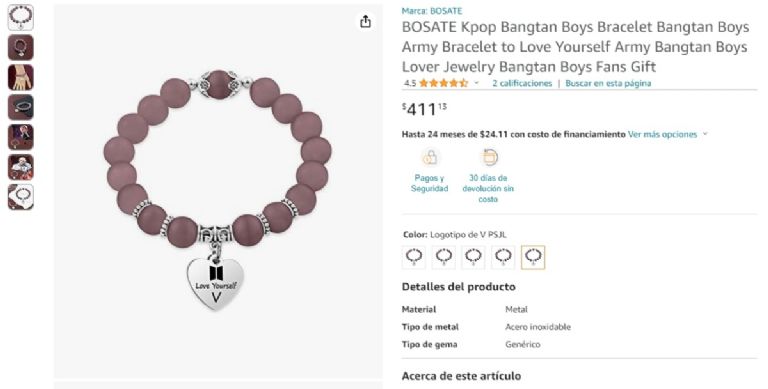 En Amazon encuentras pulseras de BTS para ARMY