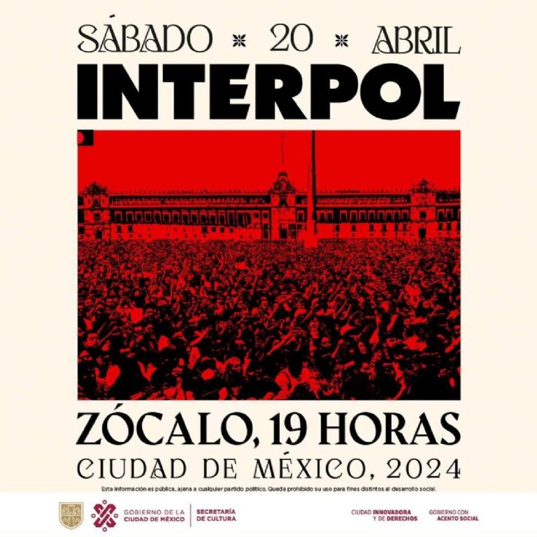 Interpol tendrá concierto gratis en el Zócalo de la CDMX