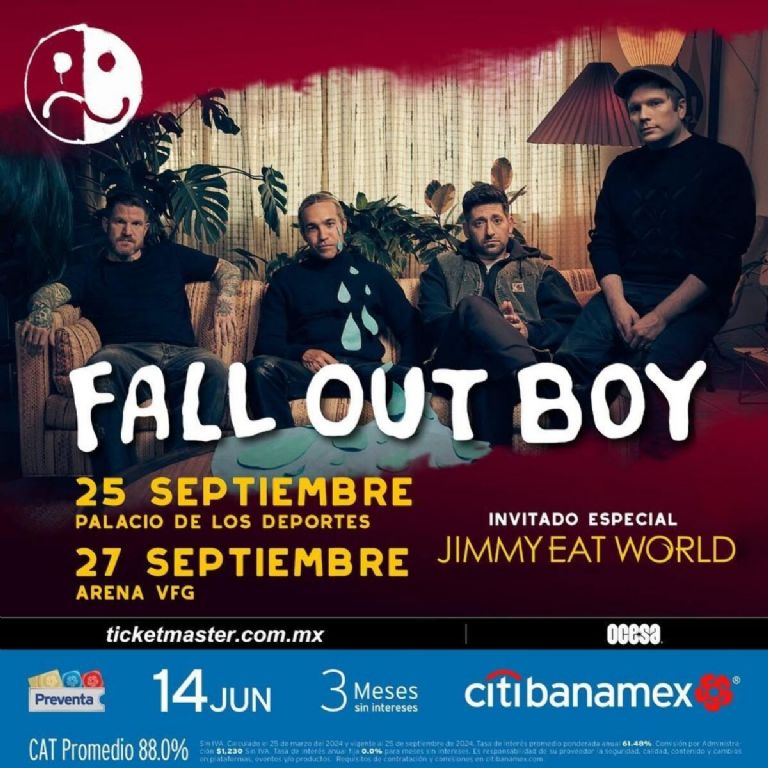 A qué hora empieza el concierto de Fall Out Boy en la CDMX