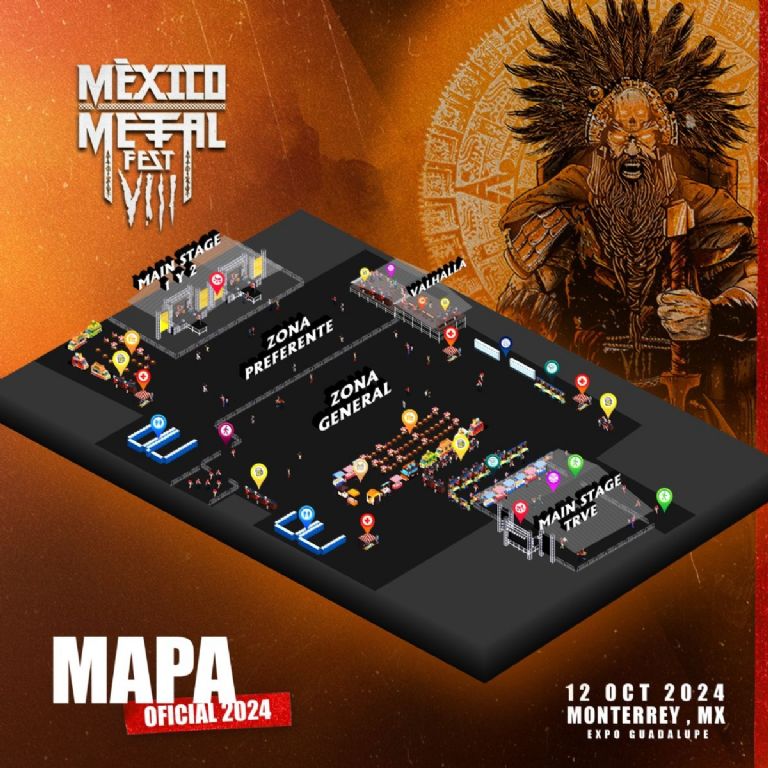 mapa del metal fest 2024 en monterrey